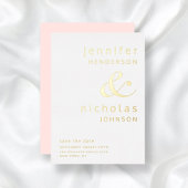 Blush roze Typografie Weddenschap Save the Date Go Folie Uitnodiging
