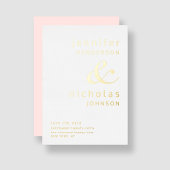 Blush roze Typografie Weddenschap Save the Date Go Folie Uitnodiging