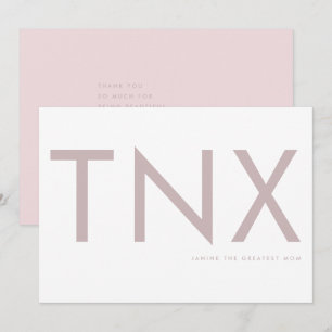 Blush Roze Ultra Modern Bold Big Bedankt Moeder