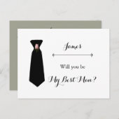 Blush Roze usty Sage Best Man Request Kaart (Voorkant / Achterkant)