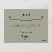 Blush Roze usty Sage Best Man Request Kaart (Achterkant)