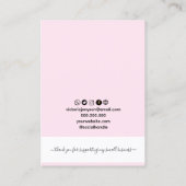Blush Roze UW LOGO witte Oorbel Display Kaart Visitekaartje (Achterkant)