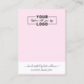 Blush Roze UW LOGO witte Oorbel Display Kaart Visitekaartje (Voorkant)