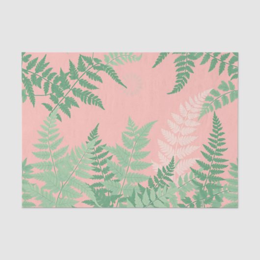 Blush Roze Varensblad Botanisch Saliegroen Modern Tissuepapier (Voorkant)