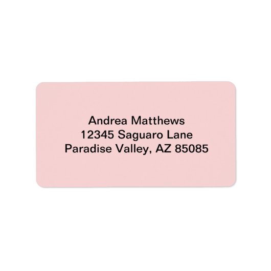 Blush Roze vaste kleur Etiket (Voorkant)