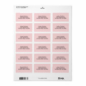 Blush Roze vaste kleur Etiket (Full Sheet)