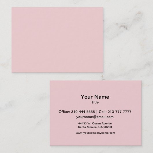 Blush Roze vaste kleur Visitekaartje (Voorkant / Achterkant)