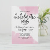 Blush roze verf Bachelorette Party uitnodiging (Staand voorkant)