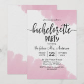 Blush roze verf Bachelorette Party uitnodiging (Voorkant / Achterkant)