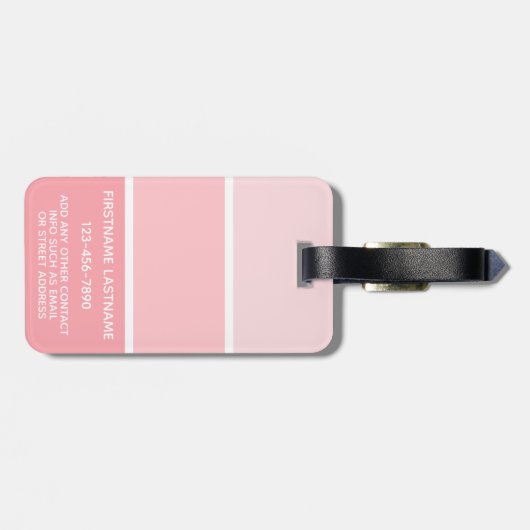 Blush Roze verfchips met aangepaste naam Bagagelabel (Achterkant horizontaal)