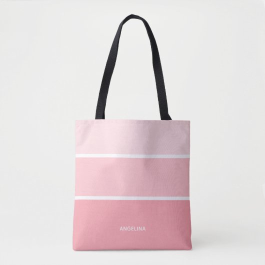 Blush Roze verfchips met aangepaste naam Tote Bag (Voorkant)