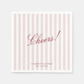 Blush roze verticale strepen moderne bruiloft serv servet (Voorkant)