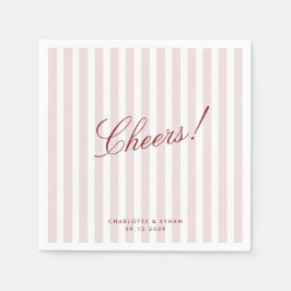 Blush roze verticale strepen moderne bruiloft serv servet