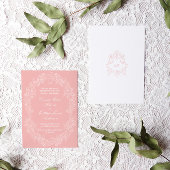 Blush roze Victoriaans Antiek klassieke bruiloft Kaart