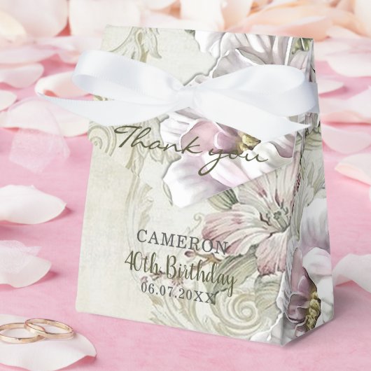 Blush Roze Victoriaans Bloemenwijnstokken Bedankdoosjes (Huwelijk)