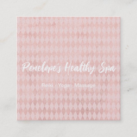  Blush Roze Vierkante Visitekaartje (Voorkant)