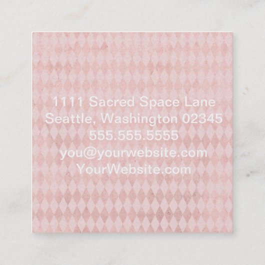  Blush Roze Vierkante Visitekaartje (Achterkant)