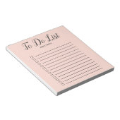 Blush roze vinkjes om monogram te doen notitieblok (Schuin)