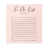 Blush roze vinkjes om monogram te doen notitieblok (Voorkant)