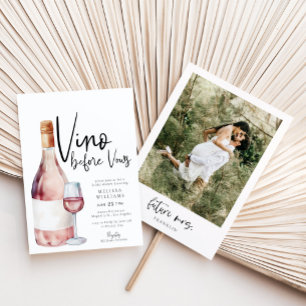 Blush Roze Vino Voor Geloften Foto Vrijgezellenfee Kaart