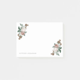 Blush Roze Vintage Floral Roos Post-it® Notes