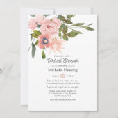 Blush Roze Virtual Baby of Vrijgezellenfeest Kaart (Voorkant)