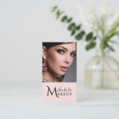 Blush Roze Visagist Qr Code Social Icon Visitekaartje (Staand voorkant)