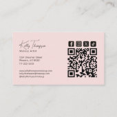 Blush Roze Visagist Qr Code Social Icon Visitekaartje (Achterkant)