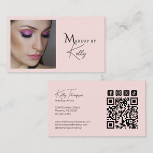 Blush Roze Visagist Qr Code Social Icon Visitekaartje
