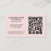 Blush Roze Visagist Qr Code Social Icon Visitekaartje (Achterkant)