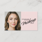 Blush Roze Visagist Qr Code Social Icon Visitekaartje (Voorkant)