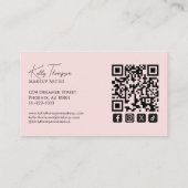 Blush Roze Visagist Qr Code Social Icon Visitekaartje (Achterkant)