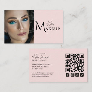 Blush Roze Visagist Qr Code Social Icon Visitekaartje