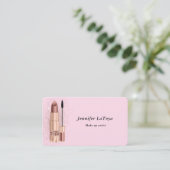 Blush Roze Visagist Visitekaartje (Staand voorkant)