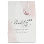 Blush roze vlinder Alle leeftijden Medium Cadeauzakje (Achterkant)