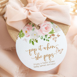 Blush roze vlinder Pop als ze pop Bedankjes Labels