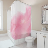 Blush roze, vloeibaar marmer Abstract patroon Douchegordijn (In situ)