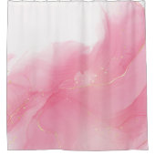 Blush roze, vloeibaar marmer Abstract patroon Douchegordijn (Voorkant)
