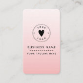 Blush roze Voeg je Cute Logo QR Code Social Media  Visitekaartje (Voorkant)