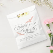 Blush roze vogels voor altijd in ons hart vogelzaa bedankzakje (Gezegeld)