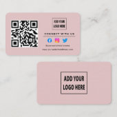 Blush roze volg scan om verbinding te maken met de visitekaartje (Voorkant / Achterkant)