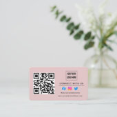 Blush roze volg scan om verbinding te maken met de visitekaartje (Staand voorkant)