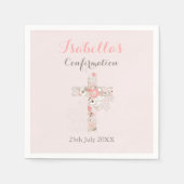 Blush roze voorflorale kruisnaam servet (Voorkant)