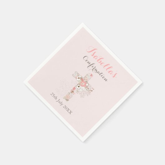 Blush roze voorflorale kruisnaam servet (Hoek)