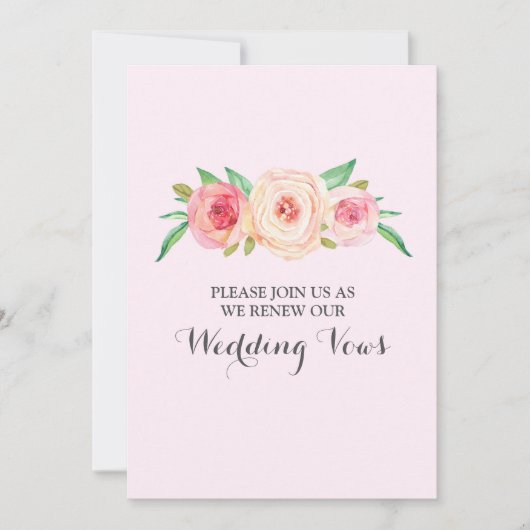 Blush Roze Vow Verlenging Uitnodiging (Voorkant)