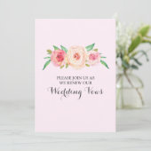 Blush Roze Vow Verlenging Uitnodiging (Staand voorkant)