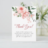 Blush Roze Vrijgezellenfeest Bedankkaart (Staand voorkant)