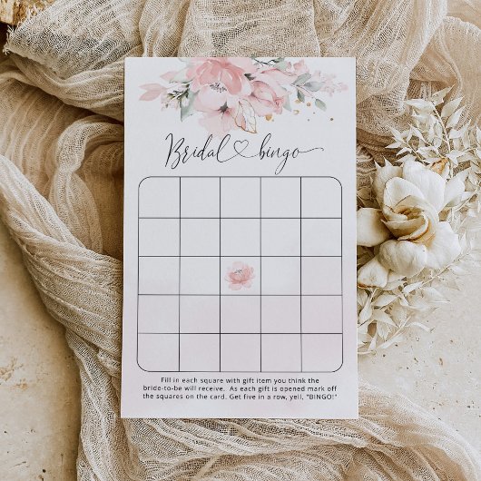 Blush roze vrijgezellenfeest bingo game