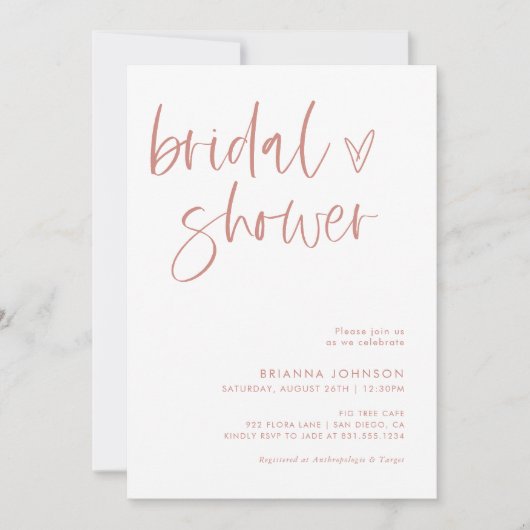 Blush Roze Vrijgezellenfeest | Boho Minimalist Bri Kaart (Voorkant)