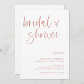 Blush Roze Vrijgezellenfeest | Boho Minimalist Bri Kaart (Voorkant / Achterkant)